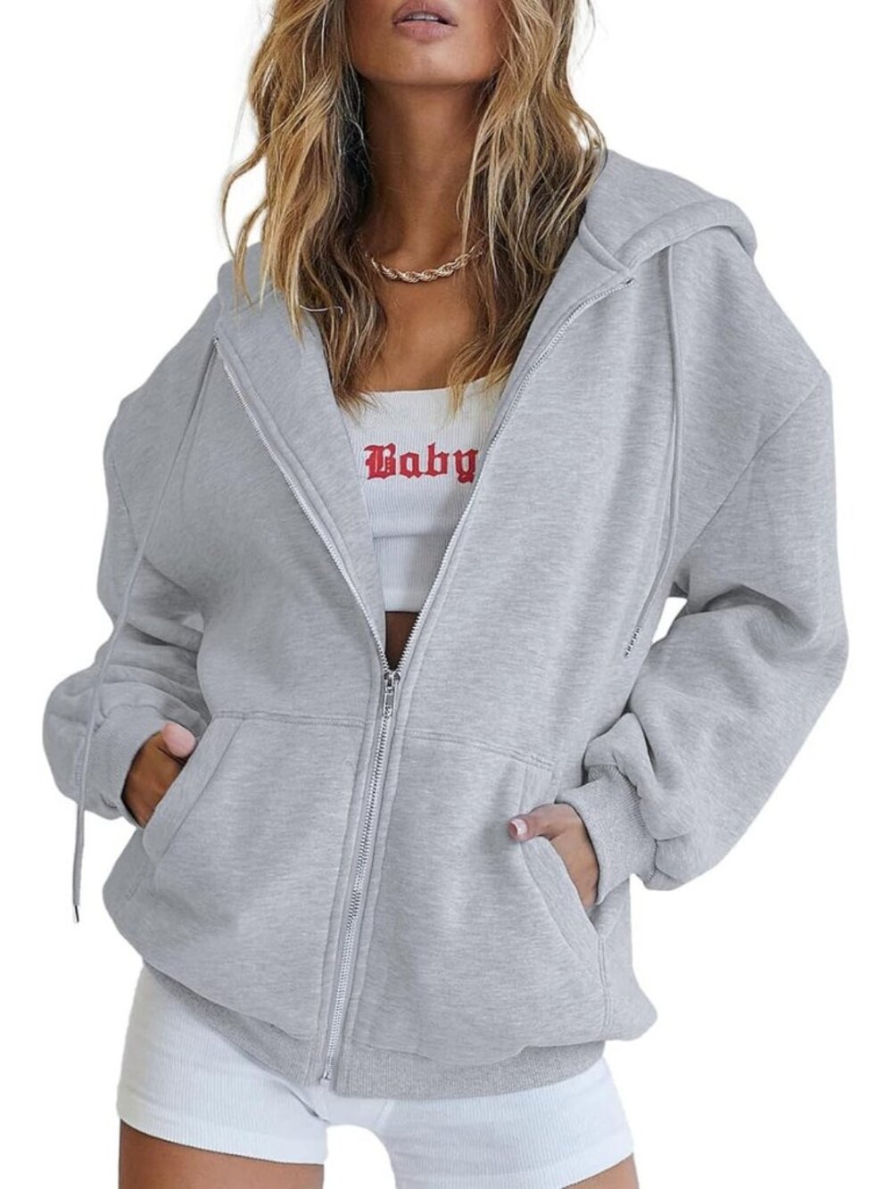 Cozy Women's Fall Zip-Up Hoodie Sweatshirt - Perfect for Layering & Casual Style
